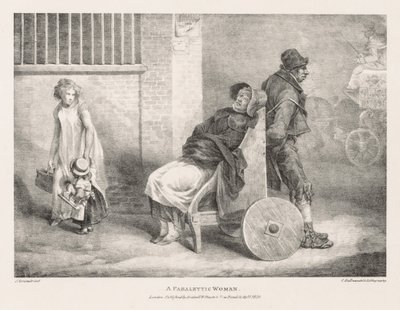 生命と石から引き出されたさまざまな主題：パラレーティック女性、1821年。 作： Theodore Gericault