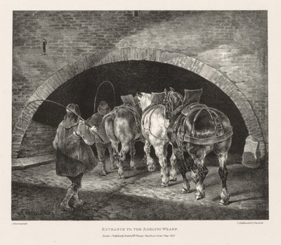 生命と石から引き出されたさまざまな主題：アデルフィワーフへの入り口、1821年。 作： Theodore Gericault