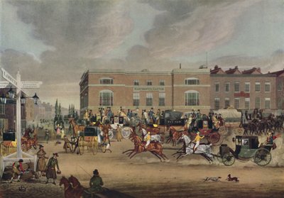 「ブライトン街道の象と城」、1826年、1920年 作： Theodore Henry Adolphus Fielding