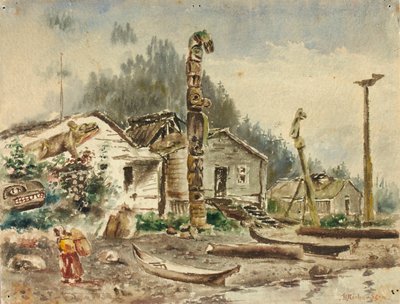 1884年、アラスカ州ランゲルの眺め 作： Theodore J. Richardson