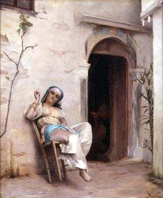 中庭にて 作： Theodore Jacques Ralli
