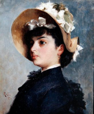若い女性の肖像 作： Theodore Jacques Ralli