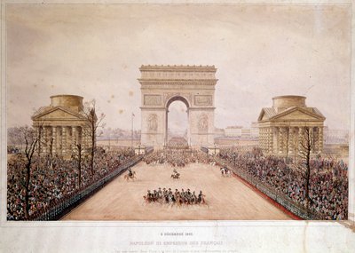 フランス皇帝ナポレオン3世（1808-1873）がパリに入城したのは1852年12月2日のことである。テオドール・ユング（1803-1865）の水彩画 作： Theodore Jung