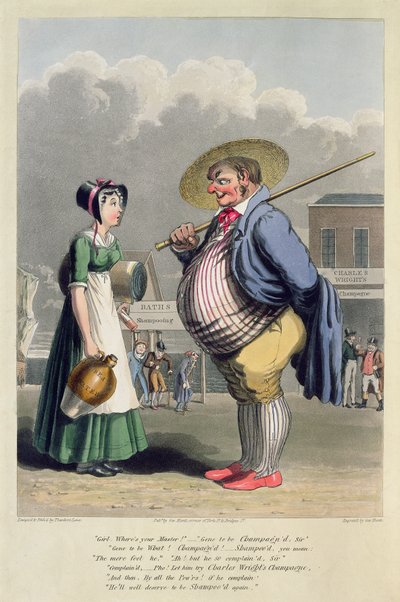 チャールズライトのシャンパンの広告、ジョージハントによって彫刻、c.1827（カラーエッチング） 作： Theodore Lane