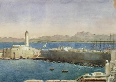 1830年頃のアルジェの港と桟橋 作： Theodore Leblanc