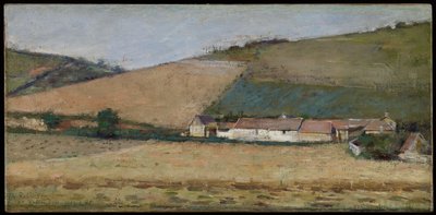 丘の間の農場、ジヴェルニー、1887年頃 作： Theodore Robinson