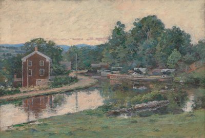 ロックの夜、ナパノック、ニューヨーク、1893年。 作： Theodore Robinson
