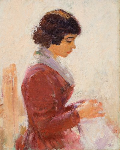 赤の少女、 作： Theodore Robinson