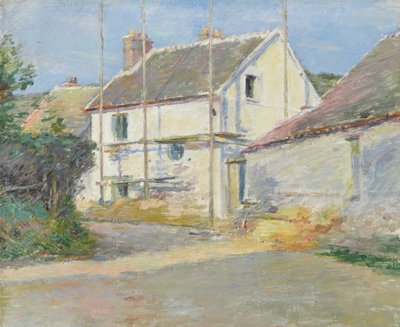 足場のある家、ジベルニー 作： Theodore Robinson