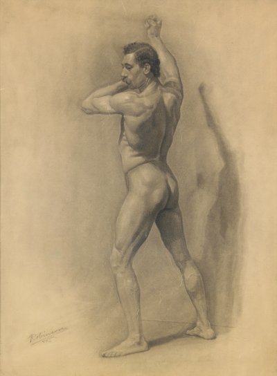 男性像の研究、1875 作： Theodore Robinson