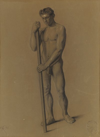 男性像の研究、1875 作： Theodore Robinson