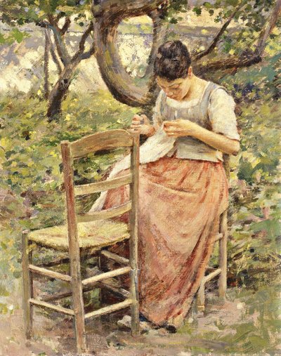 仕立て屋、1891年 作： Theodore Robinson