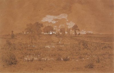湿原のある夕景 作： Theodore Rousseau