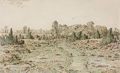 バルビゾンニエールの小道、1864年 作： Pierre Etienne Theodore Rousseau