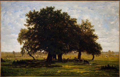 シェーヌの群れ、アプレモンテオドール・ルソー（1812-1867）の作品 作： Pierre Etienne Theodore Rousseau