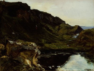 風景、1835年頃（キャンバスに油彩） 作： Theodore Rousseau