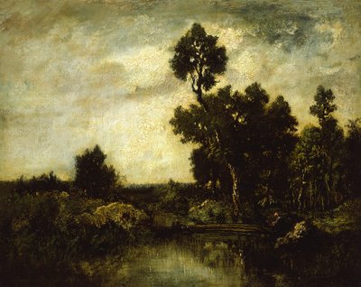 風景、c。 1850年。 作： Theodore Rousseau