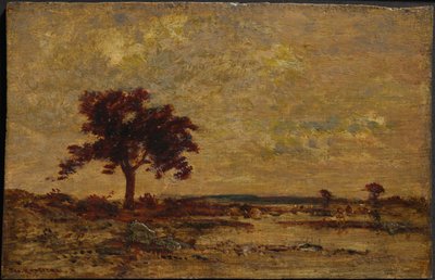 湿原、年代不詳（油彩、木製パネル） 作： Theodore Rousseau