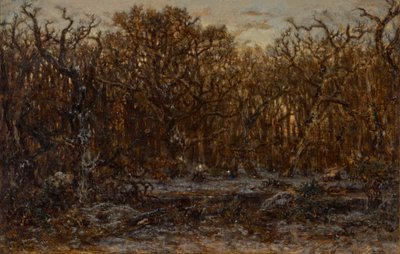 冬の夕暮れの森 作： Theodore Rousseau