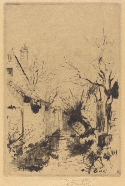 冬の小川、ウィルトシャー 作： Theodore Roussel