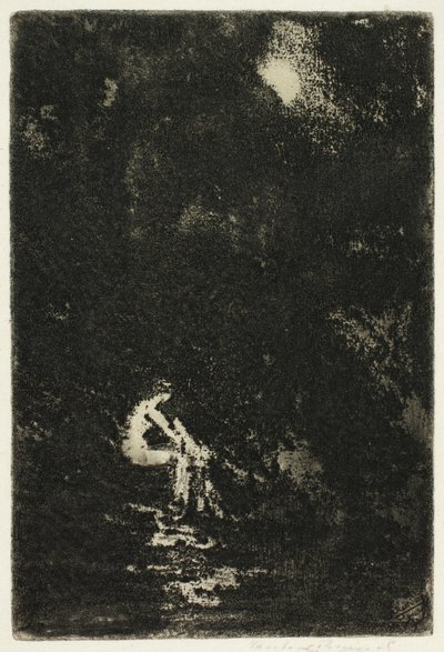 ニンフの入浴、ムーンライト 作： Theodore Roussel