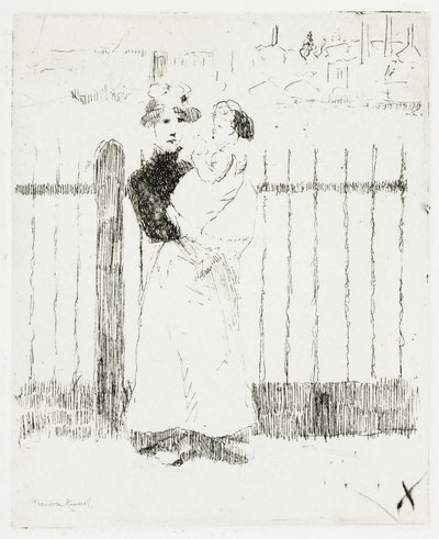 エマとその赤ちゃん、チェルシー・エンバンクメント 作： Theodore Roussel