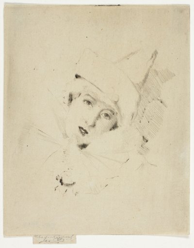 ピエロ、A.C.レディの肖像 作： Theodore Roussel