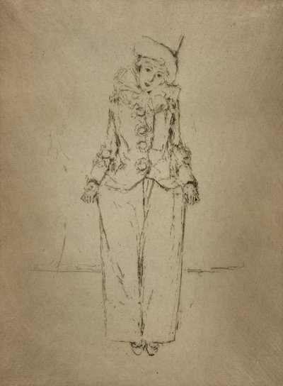 ピエロ アン ピエ、レディ A. C. の肖像 作： Theodore Roussel