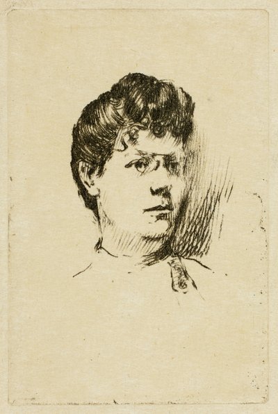 女性の頭部のスケッチ 作： Theodore Roussel