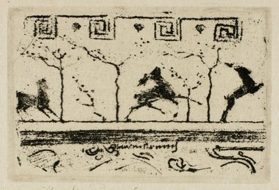 雄鹿、フレームの装飾のための習作 (第 3 版) 作： Theodore Roussel