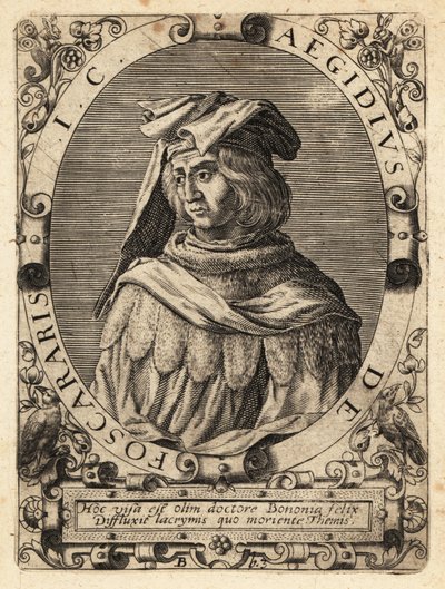 Egidio Foscherari, d.1289, イタリアの法律家。 作： Theodore de Bry