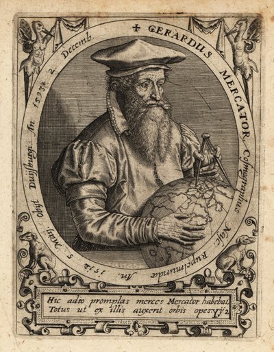 ジェラルド・メルカトール（地理学者）。 作： Theodore de Bry