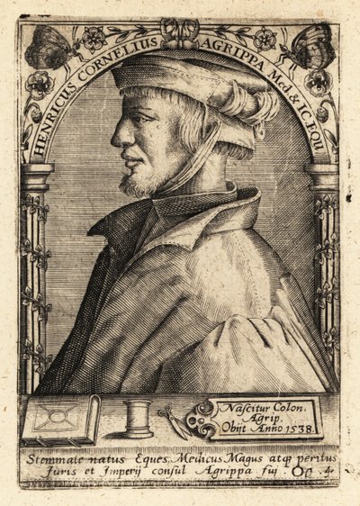 ハインリッヒ・コーネリアス・アグリッパ・フォン・ネテスハイム、ドイツの多才な人物。 作： Theodore de Bry