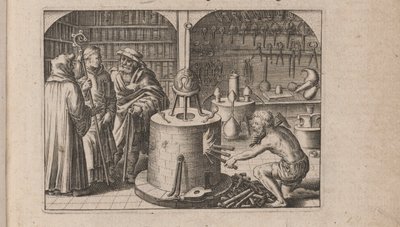 Tripvs avrevsのイラスト、つまり3つの最も選択された..パート化学者、1618 作： Theodore de Bry