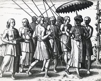 テオドール・デ・ブライ（1528-1598）の「スマトラ島の住人」（彫刻）。 作： Theodore de Bry