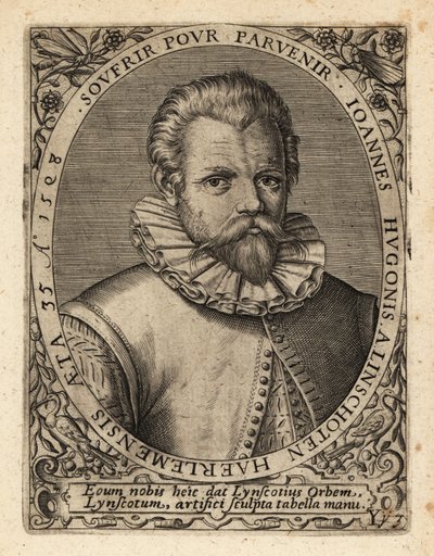 Jan Huyghen van Linschoten, オランダのプロテスタント商人。 作： Theodore de Bry
