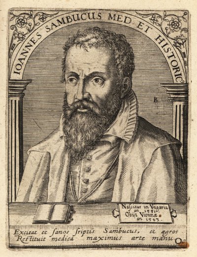 ハンガリーの人文学者、ヤーノシュ・ザンボキー 作： Theodore de Bry