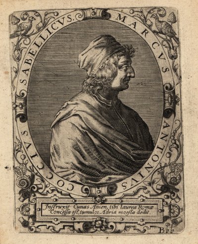 Marcus Antonius Coccius Sabellicus（イタリアの学者）。 作： Theodore de Bry