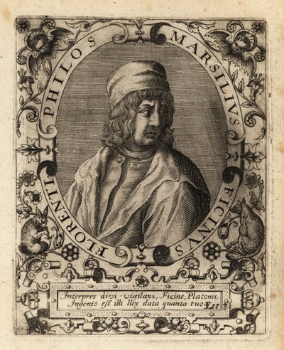 マルシリオ・フィチーノ（イタリアの学者）。 作： Theodore de Bry