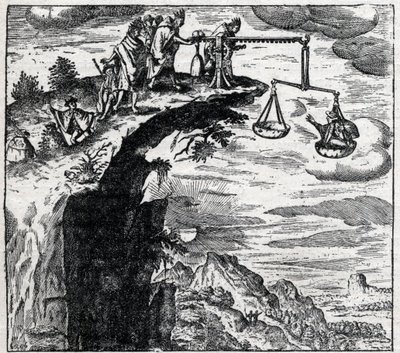 スペイン人が到着した当時の南アメリカで、犯罪者から自白を引き出す方法（Theodore de Bry（1528-1598）の "Travels "より 作： Theodore de Bry