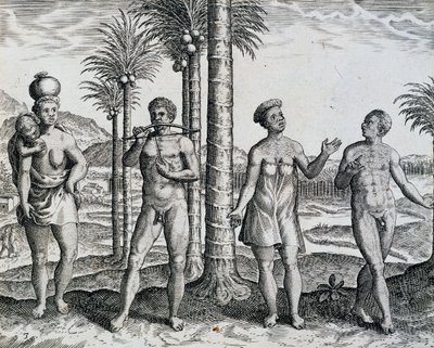 テオドール・デ・ブライ（1528-1598）の「ワーク・インディア・オリエンタリス」より、アフリカの先住民エチオピア 作： Theodore de Bry