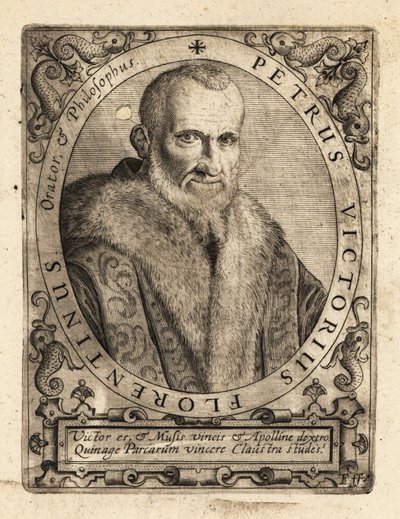Piero Vettori（イタリアの作家）。 作： Theodore de Bry