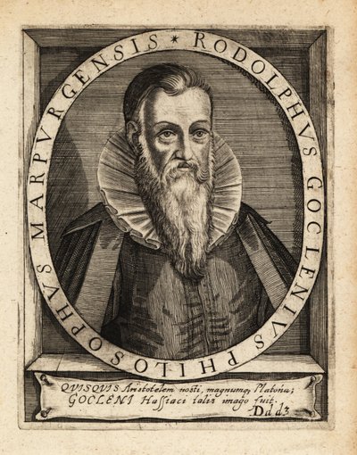 ルドルフ・ゴクレニウス・ザ・エルダー（Rudolph Goclenius the Elder）、ドイツのスコラ哲学者。 作： Theodore de Bry