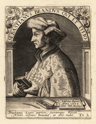 セバスチャン・ブラント（ドイツの人文主義者、風刺家）。 作： Theodore de Bry