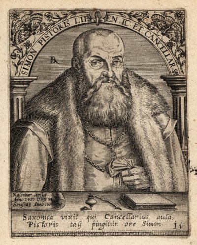 Simon Pistoris the Younger（ドイツの法学者）。 作： Theodore de Bry
