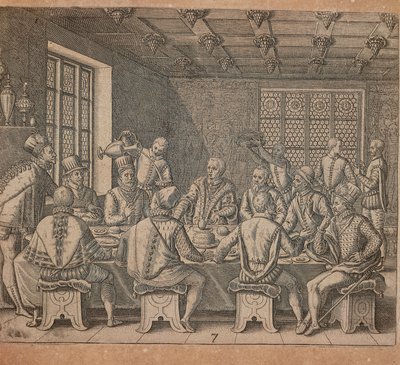 テオドール・デ・ブライ（1528-1598）による「コロンブスの卵」（ジローラモ・ベンゾーニ著『Americae pars quarta, sive, Insignis et admiranda historia de reperta primum Occidentali India Christophoro Columbo』より）。 作： Theodore de Bry