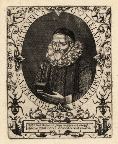 ウィリアム・カムデン（イングランドの古物商）。 作： Theodore de Bry