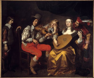 1650年のコンサート（オランダ）。ヴァン・トゥルデン（1606-1669）の絵 Ec.Flam. 作： Theodore van Thulden