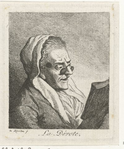 鼻眼鏡で老婆を読む La Dévote (オブジェクトのタイトル) 作： Theodorus de Roode