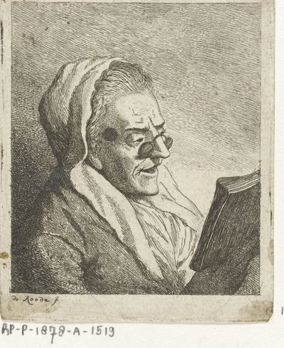 鼻眼鏡で老婆を読む 作： Theodorus de Roode